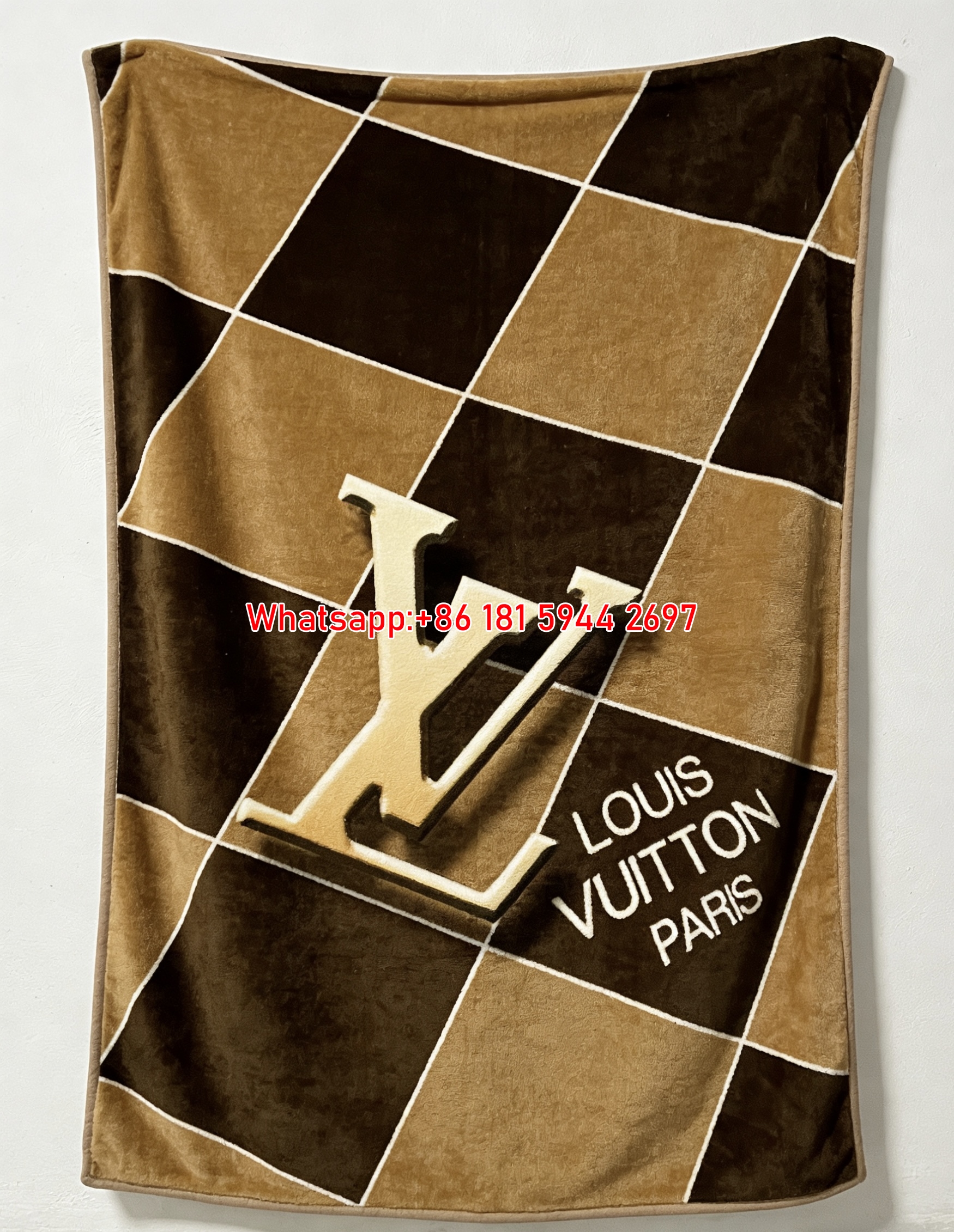 LV Damier Checker Blanket LV Paris Checkerboard Throw 070